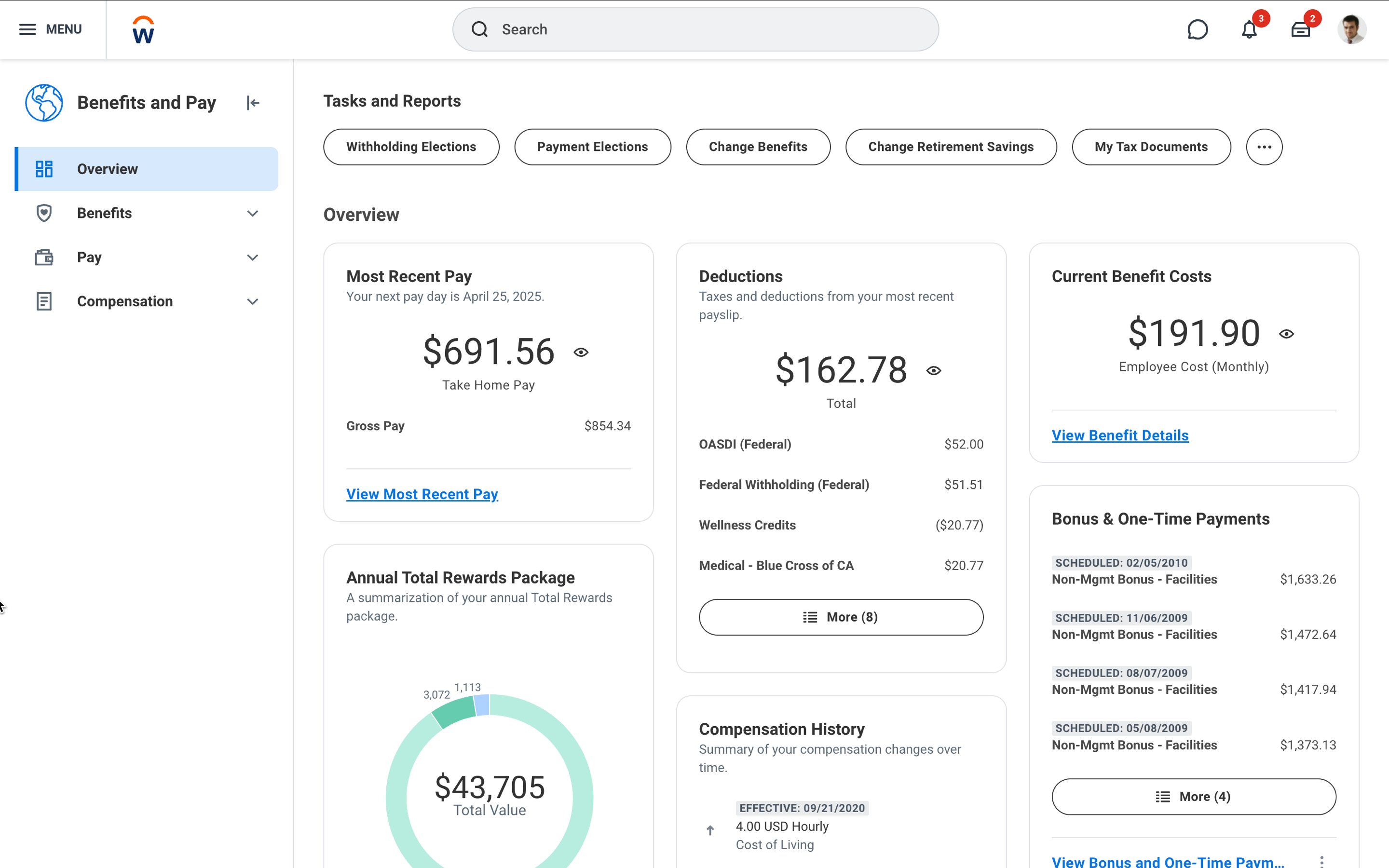 screenshot of Workday Global Payroll